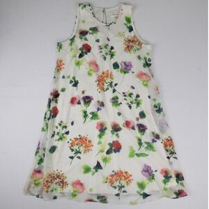 Calvin Klein Womens Dress Size 8 Medium Floral White Cottagecore‎ Garden Party